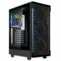 Kolink AM2 ARGB Midi Tower datora korpuss, ATX, rūdīts stikls, ar 4x 120 mm ventilatoriem, melns