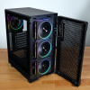 Kolink AM2 ARGB Midi Tower datora korpuss, ATX, rūdīts stikls, ar 4x 120 mm ventilatoriem, melns