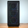 Kolink AM2 ARGB Midi Tower datora korpuss, ATX, rūdīts stikls, ar 4x 120 mm ventilatoriem, melns
