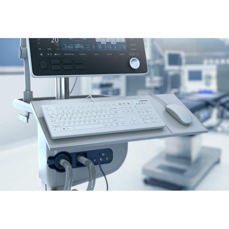 Cherry Contour Active Key AK-C8112-U1-W/EU medicīniskā tastatūra ar vadu, ES taustiņu izkārtojums, balta
