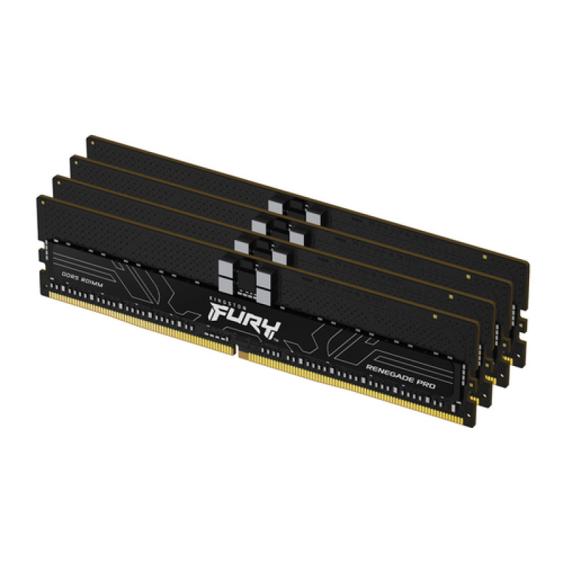 Kingston FURY Renegade Pro KF564R32RBE2K4-128 DDR5-6400 ECC reģistrēto atmiņas moduļu komplekts, 128 GB (4 x 32 GB), CL32, melns