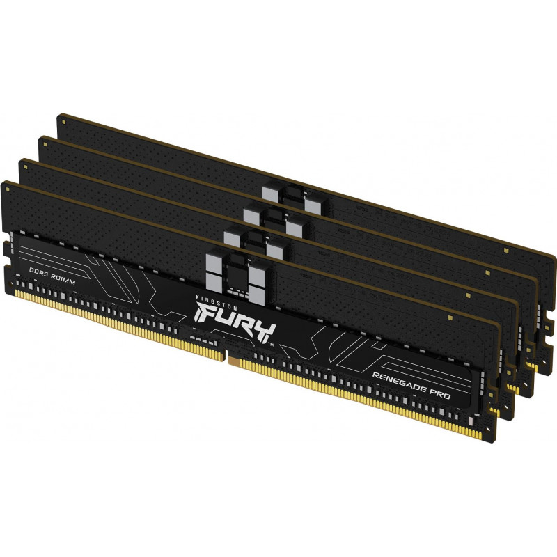 Kingston FURY Renegade Pro KF564R32RBE2K4-128 DDR5-6400 ECC reģistrēto atmiņas moduļu komplekts, 128 GB (4 x 32 GB), CL32, melns