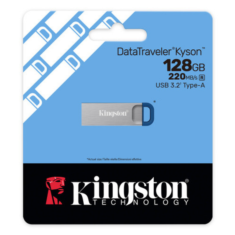 Kingston DataTraveler Kyson DTKNG2/128GB USB zibatmiņas disks, 128 GB, USB 3.2 Gen 1, metāla