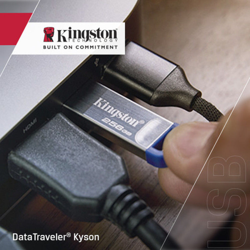 Kingston DataTraveler Kyson DTKNG2/256GB USB zibatmiņas disks, 256 GB, USB 3.2 Gen 1, metāla
