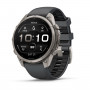 Garmin Fenix 9 Pro viedpulkstenis, 47 mm, titāna korpuss, grafīta un melna silikona siksniņa