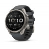 Garmin Fenix 9 Pro viedpulkstenis, 47 mm, titāna korpuss, grafīta un melna silikona siksniņa