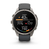 Garmin Fenix 9 Pro viedpulkstenis, 47 mm, titāna korpuss, grafīta un melna silikona siksniņa