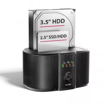 Axagon ADSA-SC dokošanas stacija 2,5/3,5 collu SATA diskiem ar klonēšanu, USB-C 5 Gbps