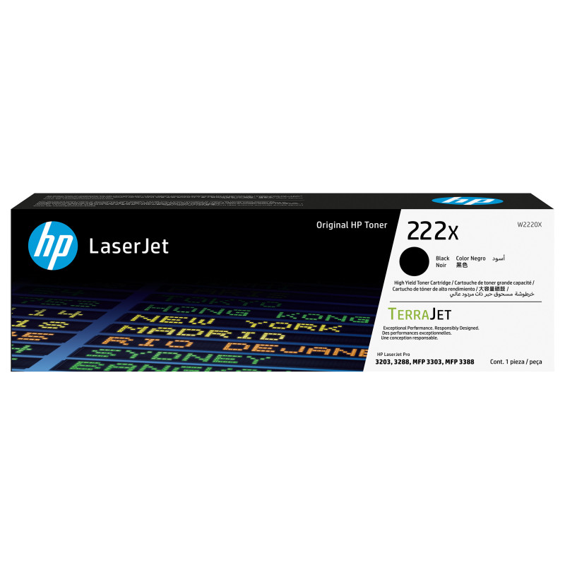 HP 222X W2220X oriģinālā augstas ietilpības LaserJet toneru kasetne, melnā krāsā