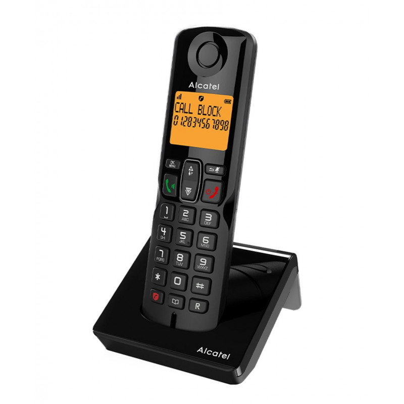 Alcatel S280 EWE DECT bezvadu tālrunis ar brīvroku režīmu, melnā krāsā