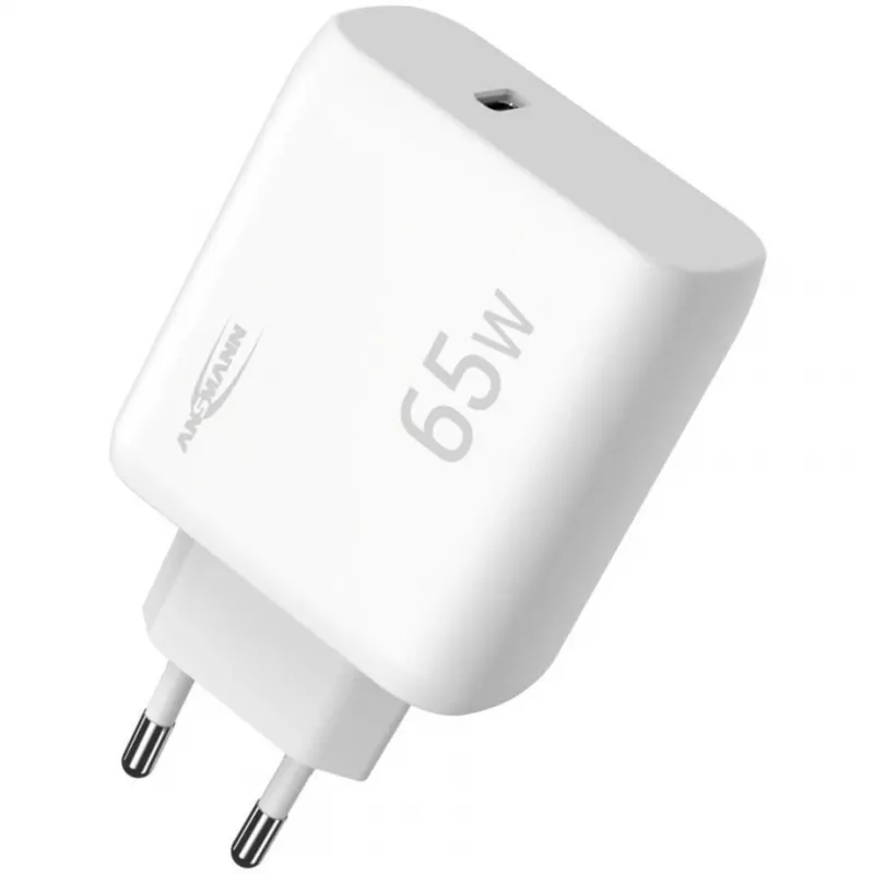 Ansmann Home Charger HC165PD USB lādētājs ar 1x USB-C, PPS, PD, Quick Charge, 65 W, baltā krāsā
