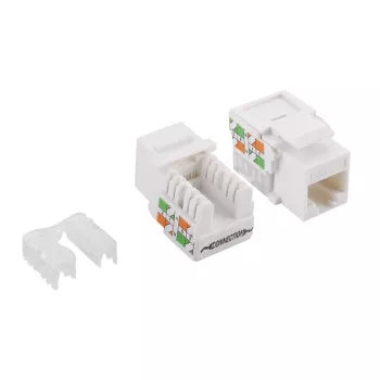 LogiLink NK4006 RJ45 keystone modulis, Cat.5e UTP, 90° iespiežamais savienojums, balts