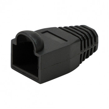 LogiLink MP0064 RJ45 savienotāju aizsargčaulas 6,5 mm, melnas, CAT6A (50 gab.)