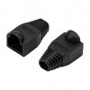 LogiLink MP0064 RJ45 savienotāju aizsargčaulas 6,5 mm, melnas, CAT6A (50 gab.)