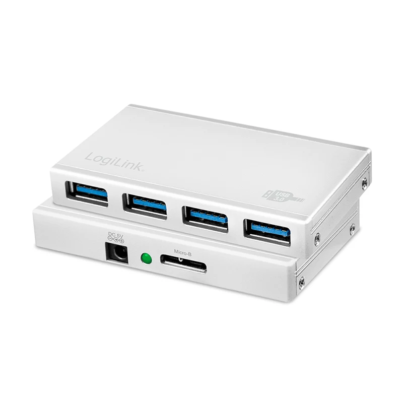 LogiLink UA0421 USB 3.0 sadalītājs ar 4 portiem un barošanas adapteri