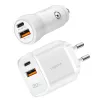LogiLink PA0374 USB-A/C lādētāja komplekts, 20 W, 1x USB-A un 1x USB-C, balts
