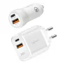 LogiLink PA0374 USB-A/C lādētāja komplekts, 20 W, 1x USB-A un 1x USB-C, balts