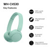 Sony WH-CH530 bezvadu Bluetooth austiņas, piparmētru toņa