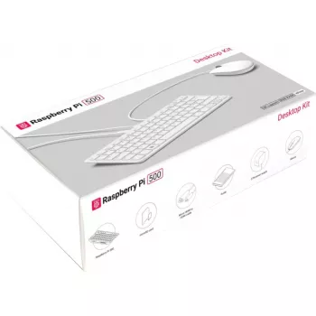 Raspberry Pi 500 DE galddatora komplekts ar vācu (DE) tastatūru, baltā/rozā krāsā, SC1286