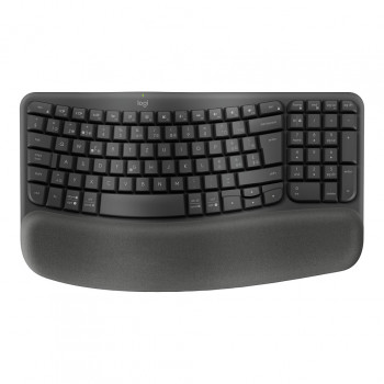 Logitech Wave Keys 920-012289 ergonomiska bezvadu tastatūra, 2,4 GHz / Bluetooth, Šveices (CH) taustiņu izkārtojums, grafīta krāsā