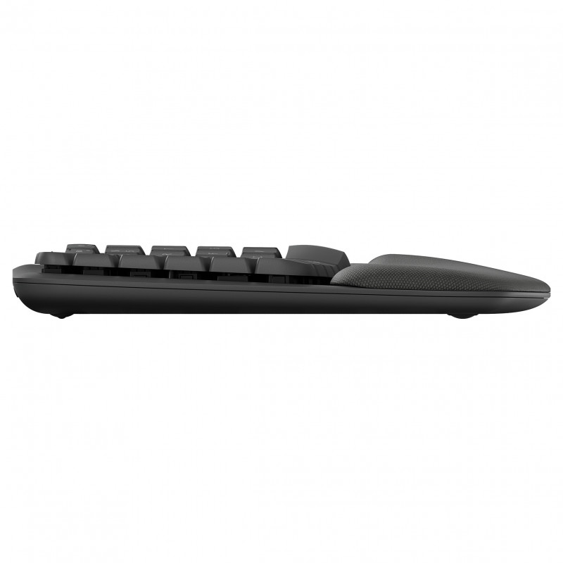 Logitech Wave Keys 920-012289 ergonomiska bezvadu tastatūra, 2,4 GHz / Bluetooth, Šveices (CH) taustiņu izkārtojums, grafīta krāsā
