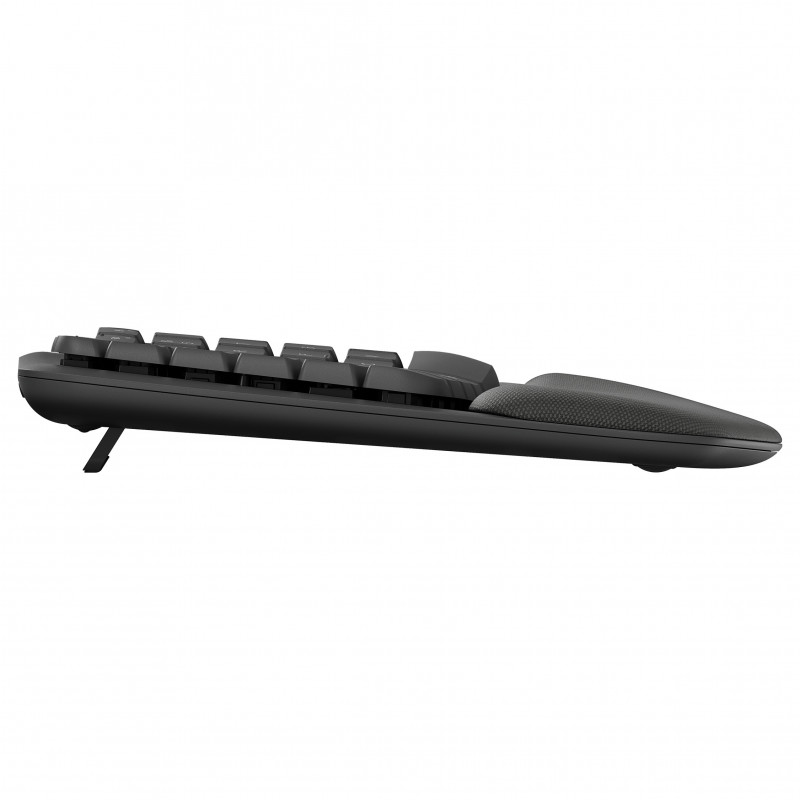 Logitech Wave Keys 920-012289 ergonomiska bezvadu tastatūra, 2,4 GHz / Bluetooth, Šveices (CH) taustiņu izkārtojums, grafīta krāsā