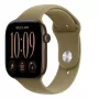 Viedpulkstenis Apple Watch Series 12 GPS 42 mm – tumši bronzas krāsas alumīnija korpuss un olīvu krāsas Sport siksniņa, izmērs M/L