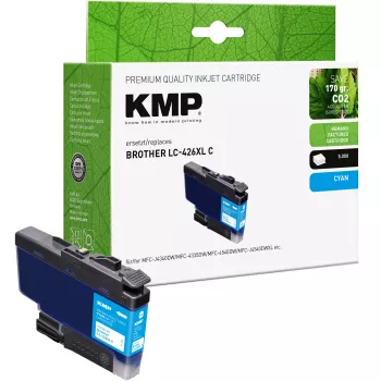 KMP tintes kasetne Brother LC426XLC vietā, saderīga, ciānkrāsā, 1550,4003