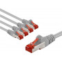 Goobay 66651 CAT 6 savienojuma kabelis, S/FTP, 2 m, pelēks (5 gab.)