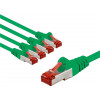Goobay 66658 CAT 6 tīkla savienojuma kabelis, S/FTP (PiMF), 1 m, zaļš, vara vadītāji (CU), 5 gab. komplekts