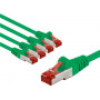 Goobay 66659 CAT 6 tīkla savienojuma kabelis, S/FTP (PiMF), 2 m, zaļš, vara vadītāji (CU), 5 gab. komplekts