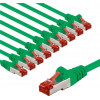 Goobay 67507 CAT 6 tīkla savienojuma kabelis, S/FTP (PiMF), 1 m, zaļš, vara vadītāji (CU), 10 gab. komplekts