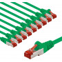 Goobay 67509 CAT 6 tīkla savienojuma kabelis, S/FTP (PiMF), 3 m, zaļš, 10 gab. komplekts