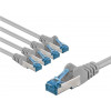 Goobay 67515 CAT 6a tīkla savienojuma kabelis, S/FTP, 1 m, pelēks, 5 gab. komplekts