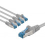 Goobay 67516 CAT 6a tīkla savienojuma kabelis, S/FTP, 2 m, pelēks, 5 gab. komplekts