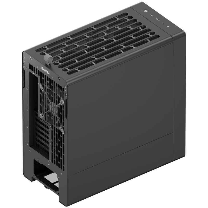 HAVN BF 360 Flow Solid datora korpuss, Midi Tower, E-ATX, melnā krāsā