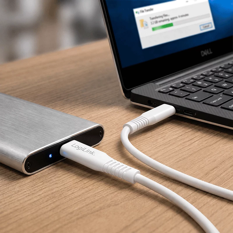LogiLink CU0244 USB 2.0 vads USB-C–Micro-USB, 480 Mbps, 12 W, balts, 2 m
