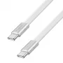 LogiLink CU0445 USB 2.0 plakans vads USB-C–USB-C, pīts, 480 Mbps, 60 W, balts, 1 m