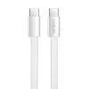 LogiLink CU0445 USB 2.0 plakans vads USB-C–USB-C, pīts, 480 Mbps, 60 W, balts, 1 m