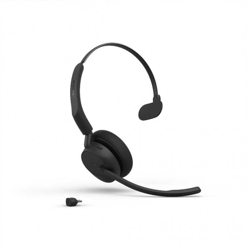 Jabra Evolve3 45 MS Mono Bluetooth austiņas ar mikrofonu un Link 390c, melnā krāsā
