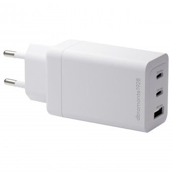dbramante1928 CI70CCWH4436 baltais 70 W lādētājs ar 2x USB-C un 1x USB-A, ES kontaktdakša