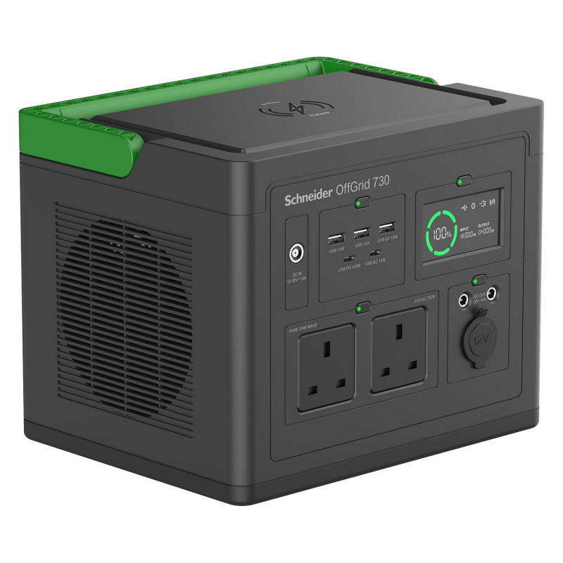 APC Schneider OffGrid 730 PPS730-UK portatīvā enerģijas stacija, 738 Wh, ar UK tipa kontaktligzdām