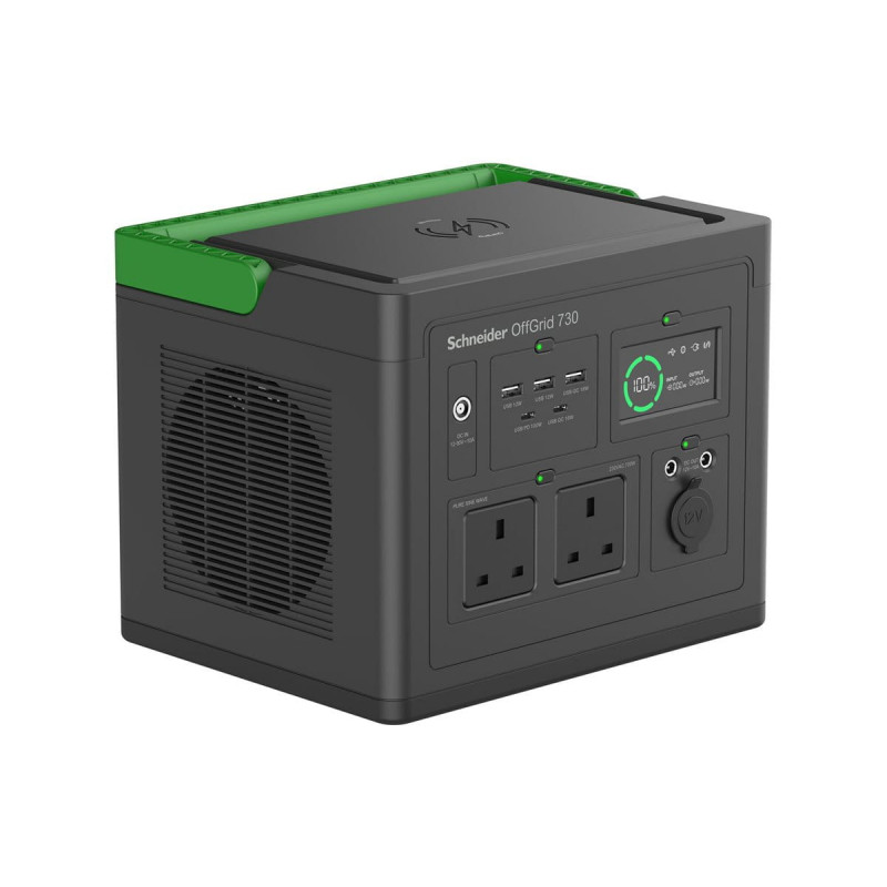 APC Schneider OffGrid 730 PPS730-UK portatīvā enerģijas stacija, 738 Wh, ar UK tipa kontaktligzdām