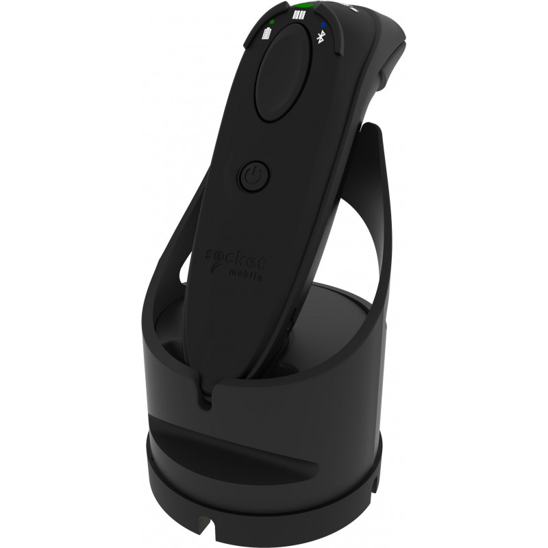 Socket Mobile DuraScan D720 portatīvais 1D/2D svītrkodu lasītājs ar uzlādes bāzi, melnā krāsā