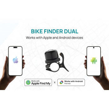 XD Design Connects Bike Finder Dual velosipēda zvans ar meklētāju, Apple un Android Find, IPX6, P301.1401