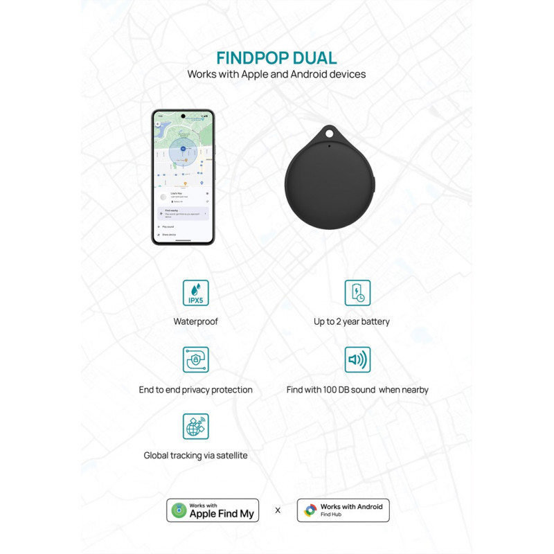 XD Design Connects Findpop Dual meklētājs, Apple un Android Find, IPX5, P301.1701