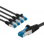 Goobay 67539 Cat 6a S/FTP (PiMF) tīkla kabelis, 3 m, melns, vara vadītāji CU (5 gab.)