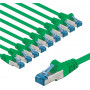 Goobay CAT 6A S/FTP (PiMF) tīkla savienotājkabelis, 3 m, zaļš, vara vadītājs (CU) (10 gab.)