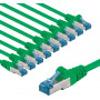 Goobay CAT 6A S/FTP (PiMF) tīkla savienotājkabelis, 5 m, zaļš (10 gab.)