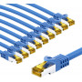Goobay RJ45 CAT 6A S/FTP (PiMF) tīkla savienotājkabelis, 500 MHz, ar CAT 7 kabeli, 3 m, zils (10 gab.)